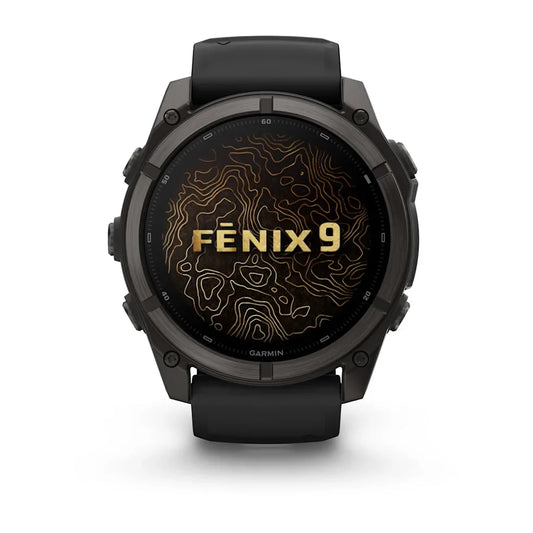 Garmin Fenix 9 51mm AMOLED Carbon Grey DLC Titanium with Black Silicone Band