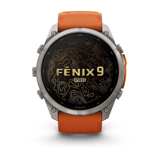 Garmin Fenix 9 Pro 51mm AMOLED inReach Titanium with Autumn Orange/Spark Orange Silicone Band