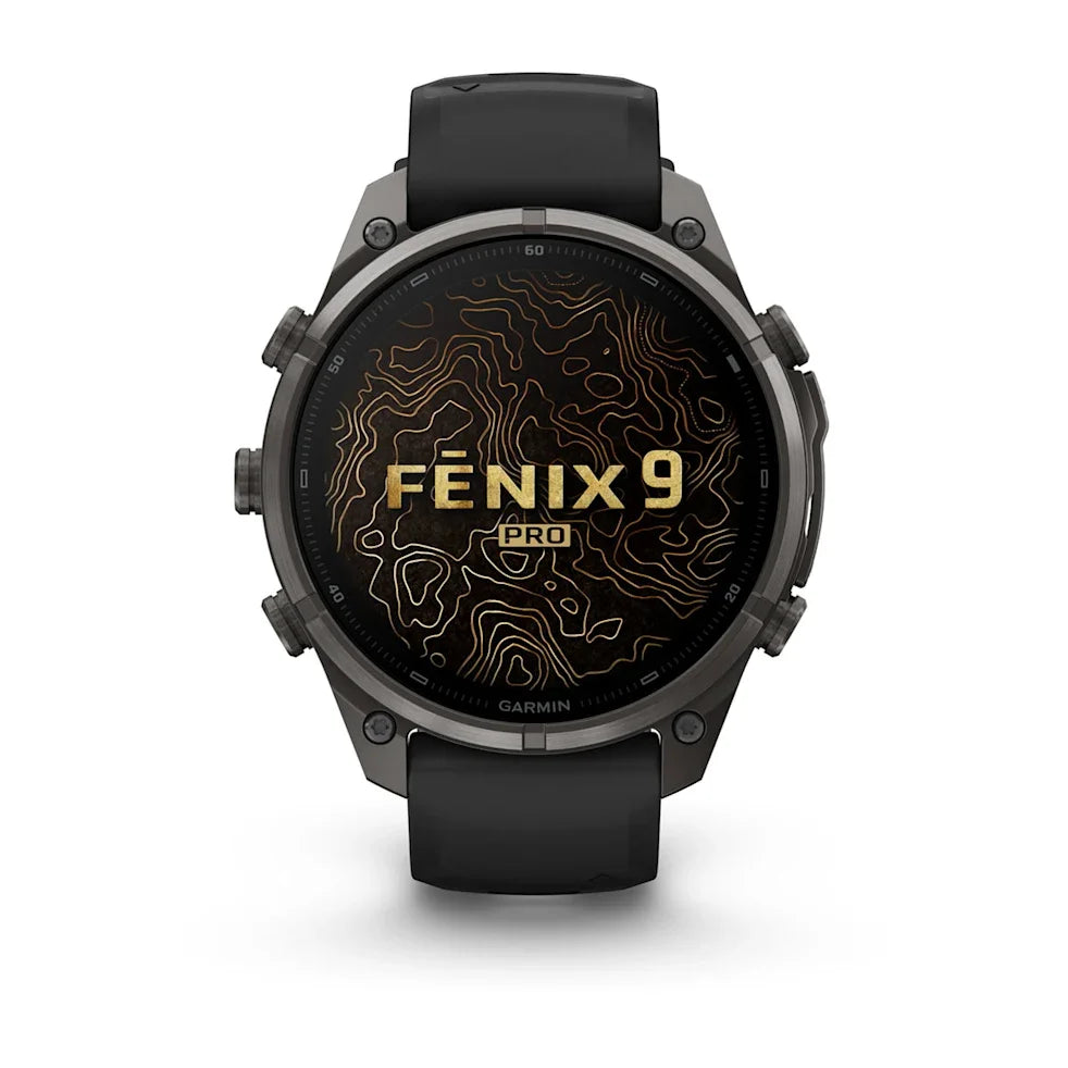 Garmin Fenix 9 47mm Pro AMOLED inReach Carbon Gray DLC Titanium with Black/Pebble Grey Silicone Band