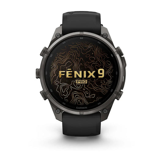 Garmin Fenix 9 47mm Pro AMOLED inReach Carbon Gray DLC Titanium with Black/Pebble Grey Silicone Band