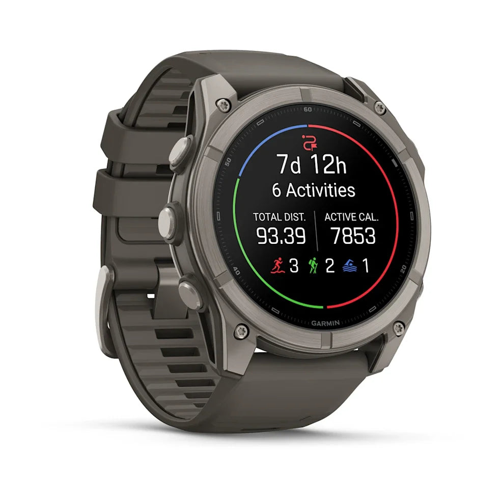 Garmin Fenix 9 51mm AMOLED Titanium with Pebble Grey Silicone Band