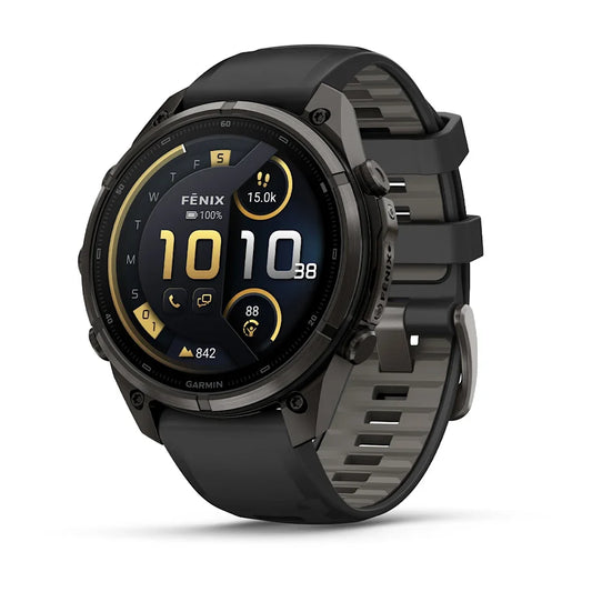 Garmin Fenix 9 47mm Pro AMOLED inReach Carbon Gray DLC Titanium with Black/Pebble Grey Silicone Band