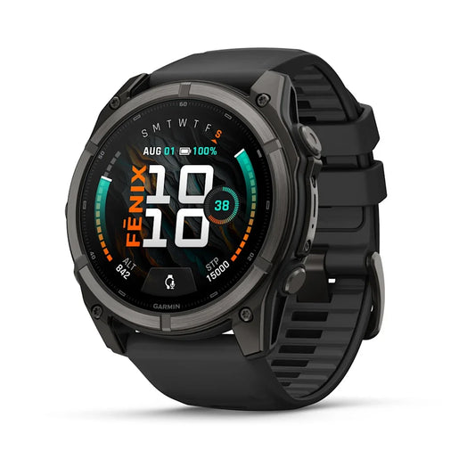 Garmin Fenix 9 51mm AMOLED Carbon Grey DLC Titanium with Black Silicone Band