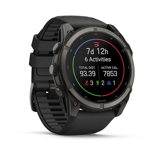 Garmin Fenix 9 51mm AMOLED Carbon Grey DLC Titanium with Black Silicone Band