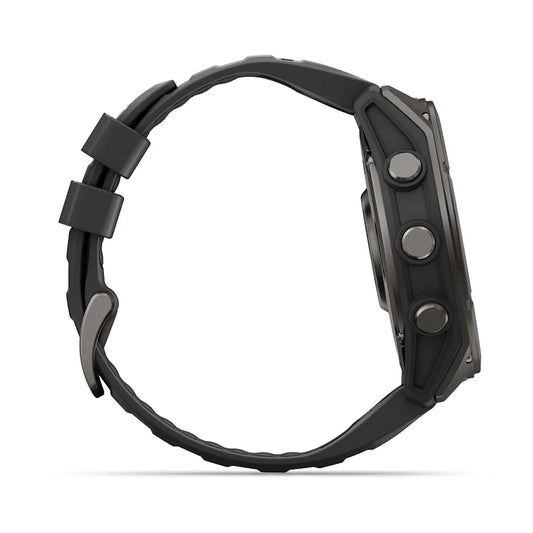 Garmin Fenix 9 51mm AMOLED Carbon Grey DLC Titanium with Black Silicone Band