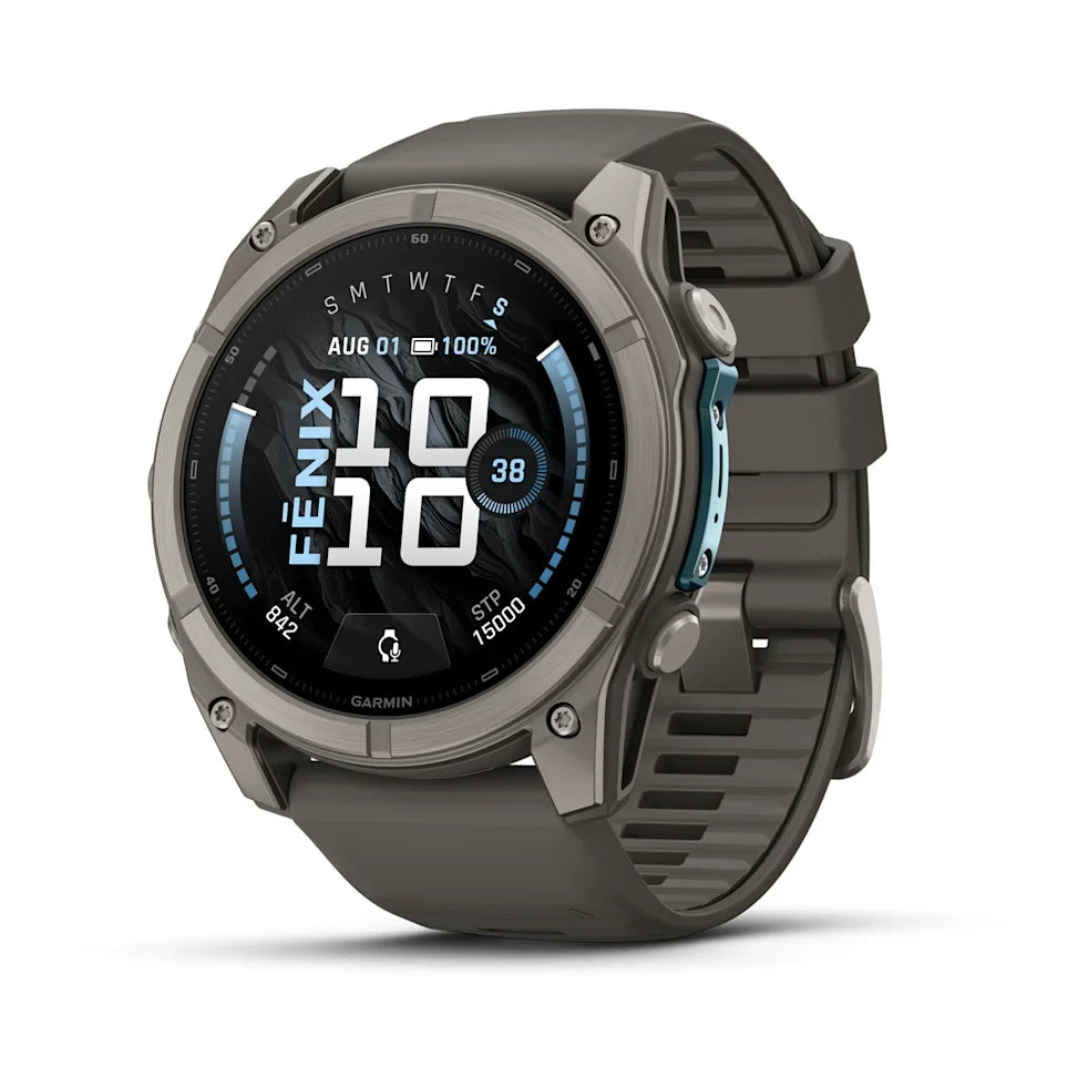 Garmin Fenix 9 51mm AMOLED Titanium with Pebble Grey Silicone Band