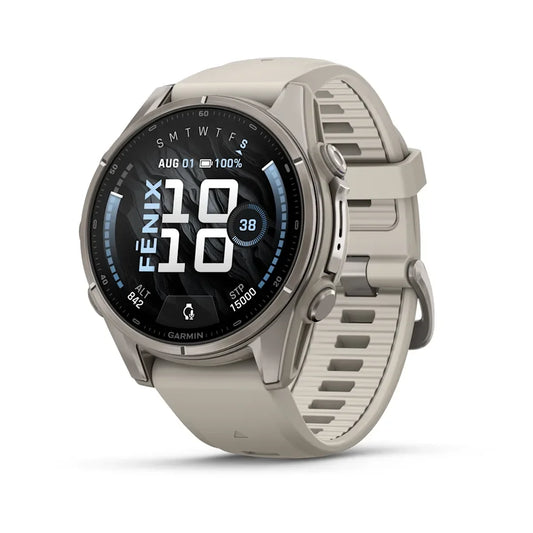 Garmin Fenix 9 43mm AMOLED Titanium with Fog Grey Silicone Band
