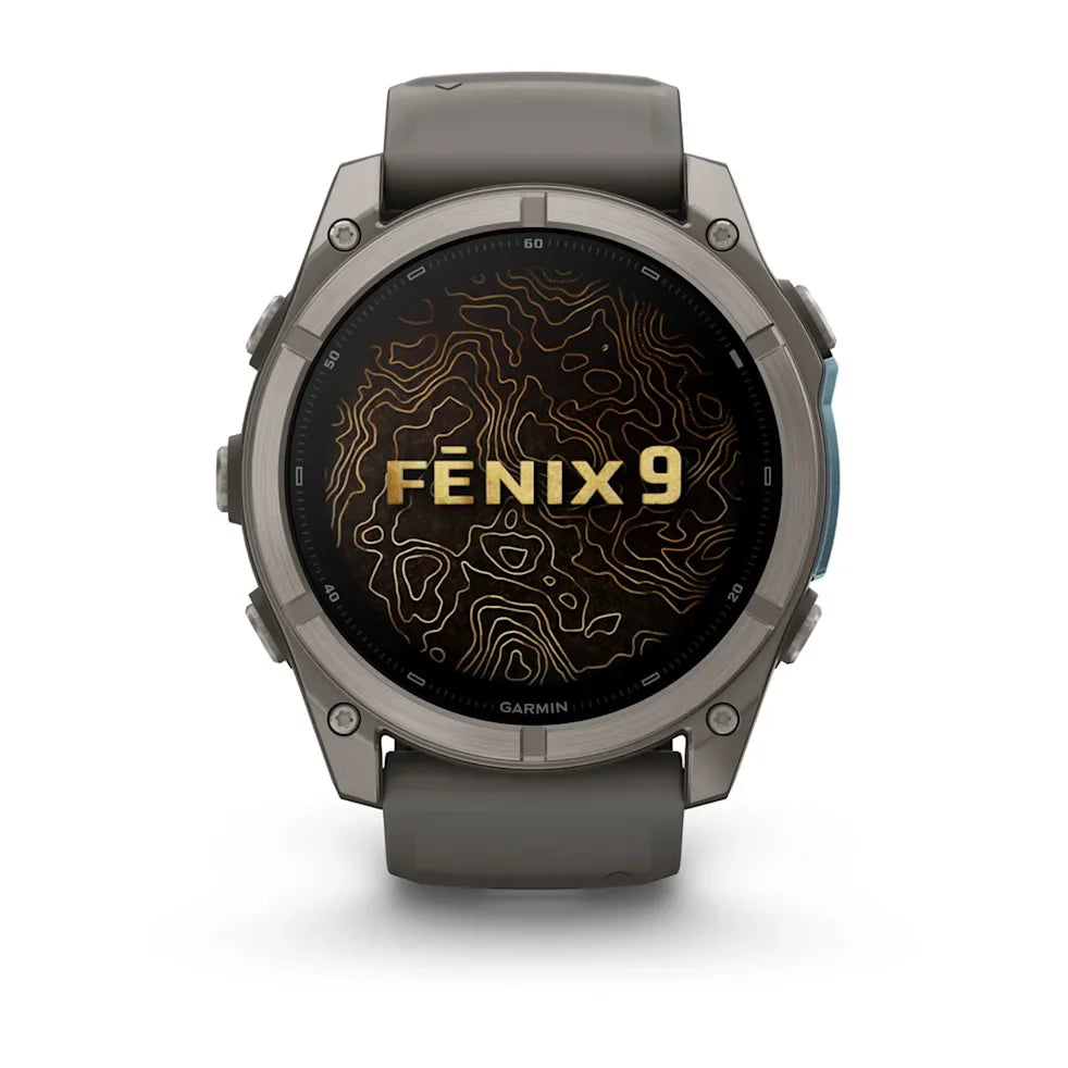 Garmin Fenix 9 51mm AMOLED Titanium with Pebble Grey Silicone Band