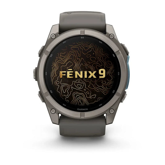 Garmin Fenix 9 51mm AMOLED Titanium with Pebble Grey Silicone Band