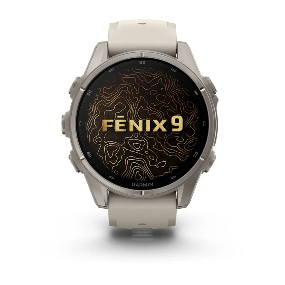 Garmin Fenix 9 43mm AMOLED Titanium with Fog Grey Silicone Band