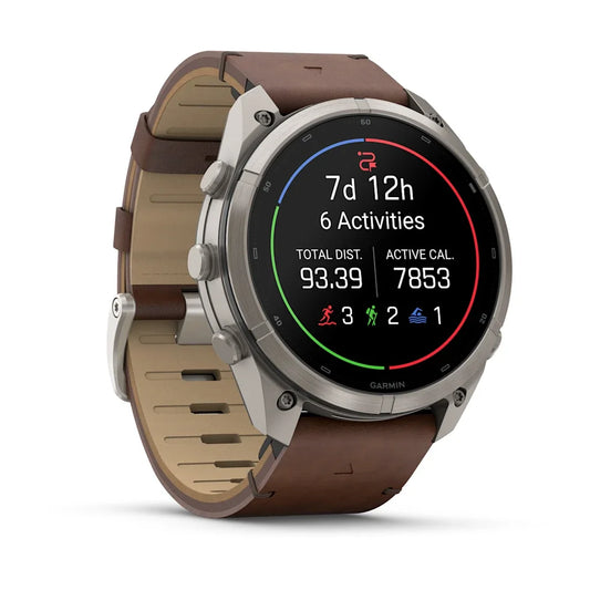 Garmin Fenix 9 Pro 51mm AMOLED inReach Titanium with Walnut Leather Band
