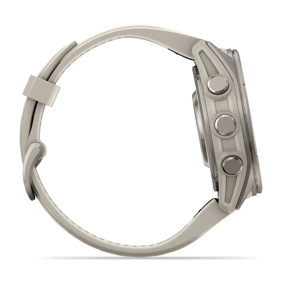 Garmin Fenix 9 43mm AMOLED Titanium with Fog Grey Silicone Band
