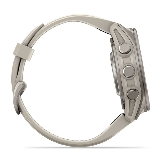 Garmin Fenix 9 43mm AMOLED Titanium with Fog Grey Silicone Band
