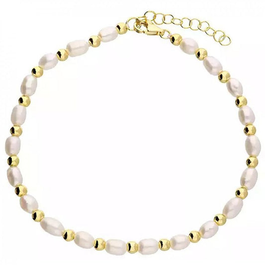 Gold Plated Silver & Pearl Bracelet
