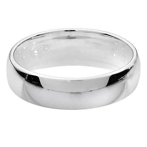 Silver Wedding Ring - Size R