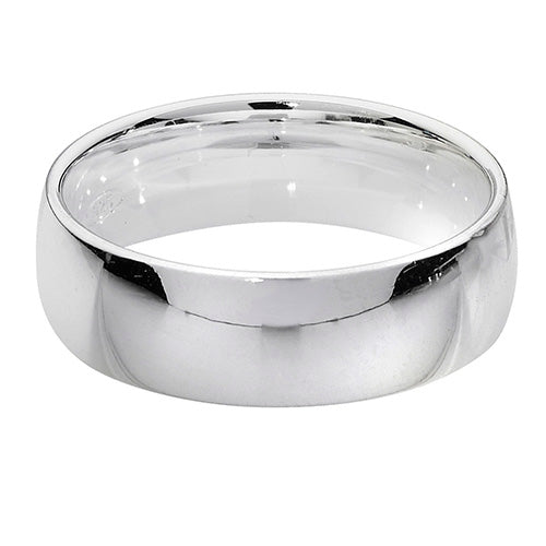 Silver Wedding Ring 6mm - Size P