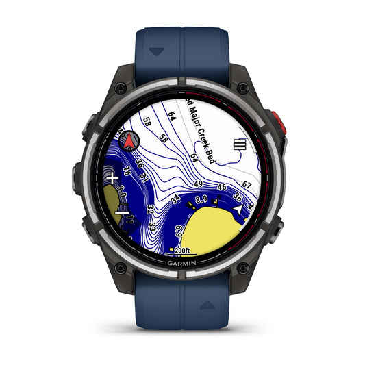Garmin Quatix 8 Pro 47mm AMOLED Sapphire Titanium Blue Silicone Band