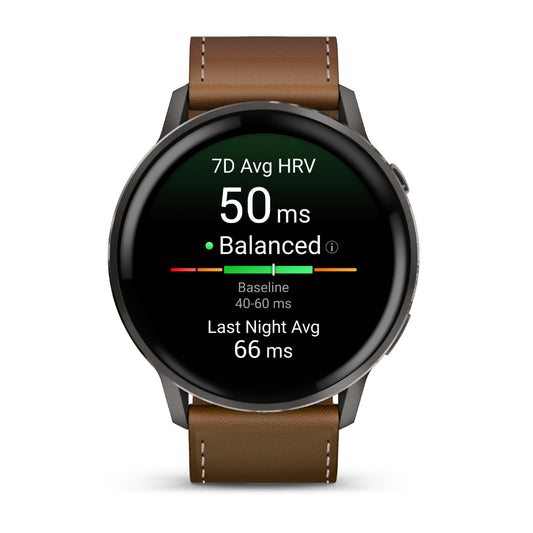 Garmin Venu 4 45mm Slate with Black Silicone Band and Brown Leather Band