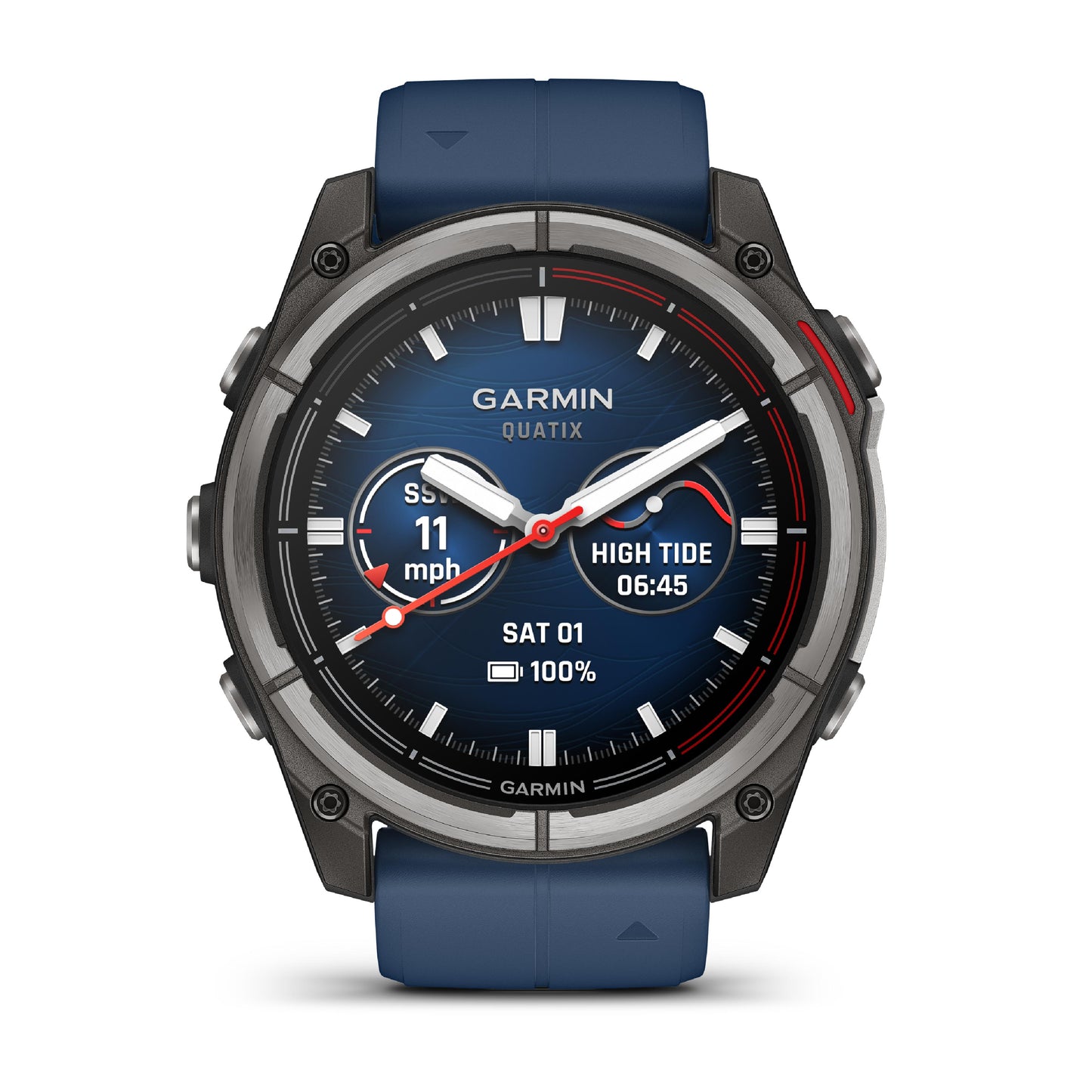 Garmin Quatix 8 51mm AMOLED Sapphire Titanium Blue Silicone Band