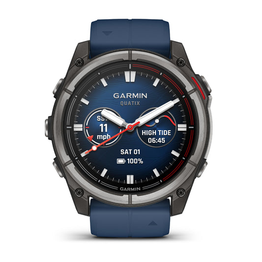 Garmin Quatix 8 51mm AMOLED Sapphire Titanium Blue Silicone Band