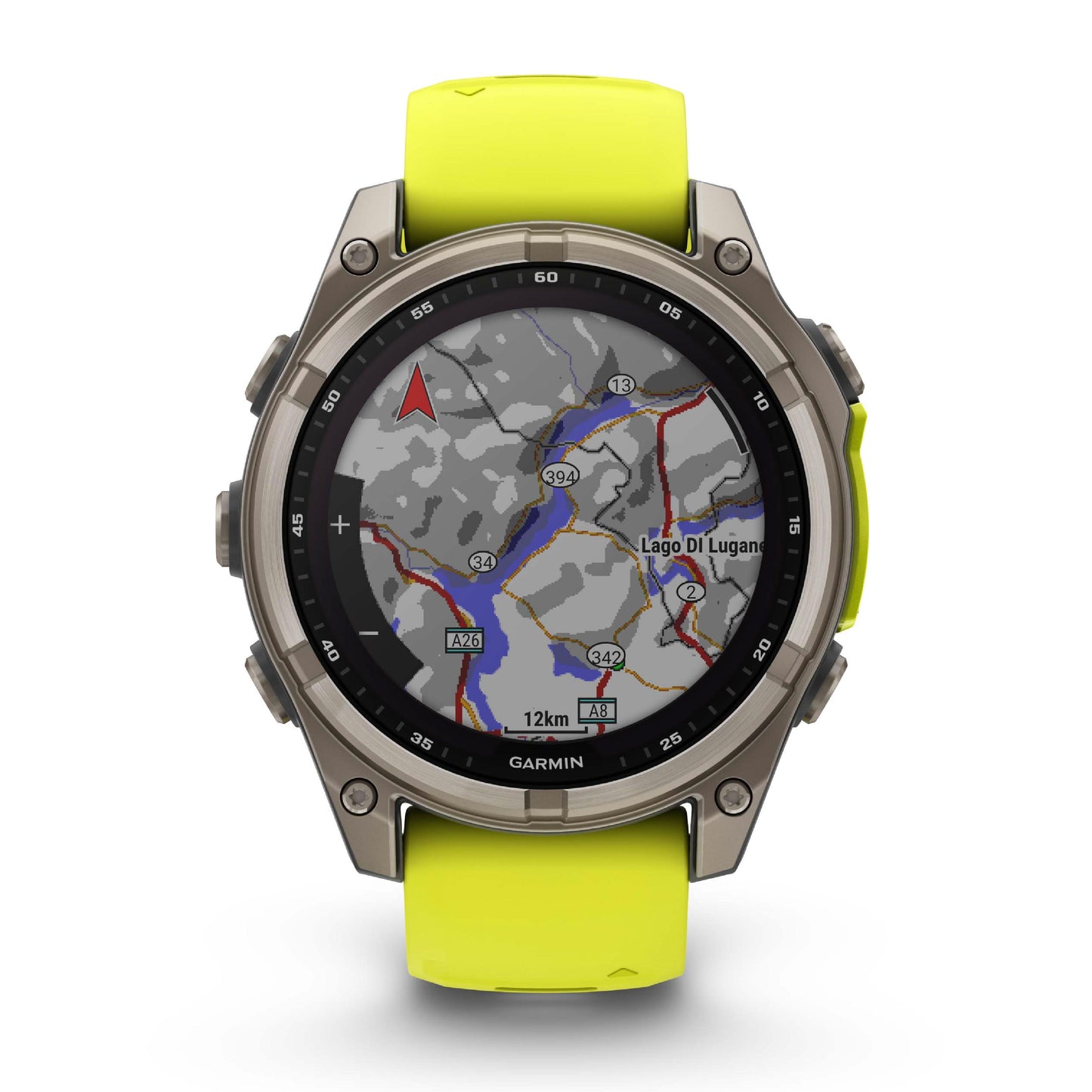 Garmin Fenix 8 47mm Solar Sapphire Titanium Amp Yellow Silicone Band