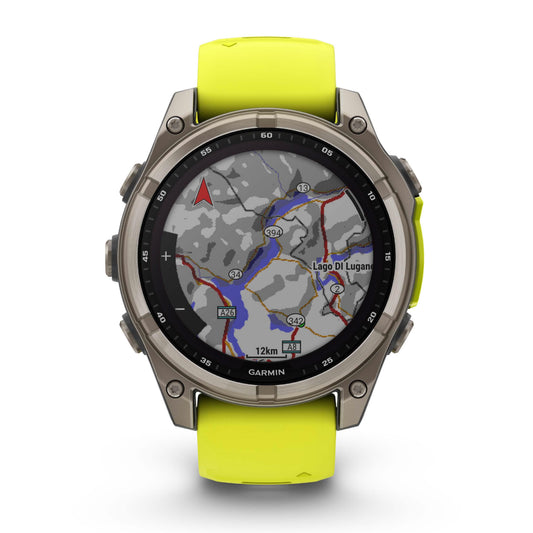 Garmin Fenix 8 47mm Solar Sapphire Titanium Amp Yellow Silicone Band