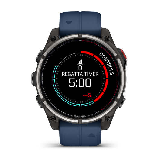 Garmin Quatix 8 Pro 47mm AMOLED Sapphire Titanium Blue Silicone Band
