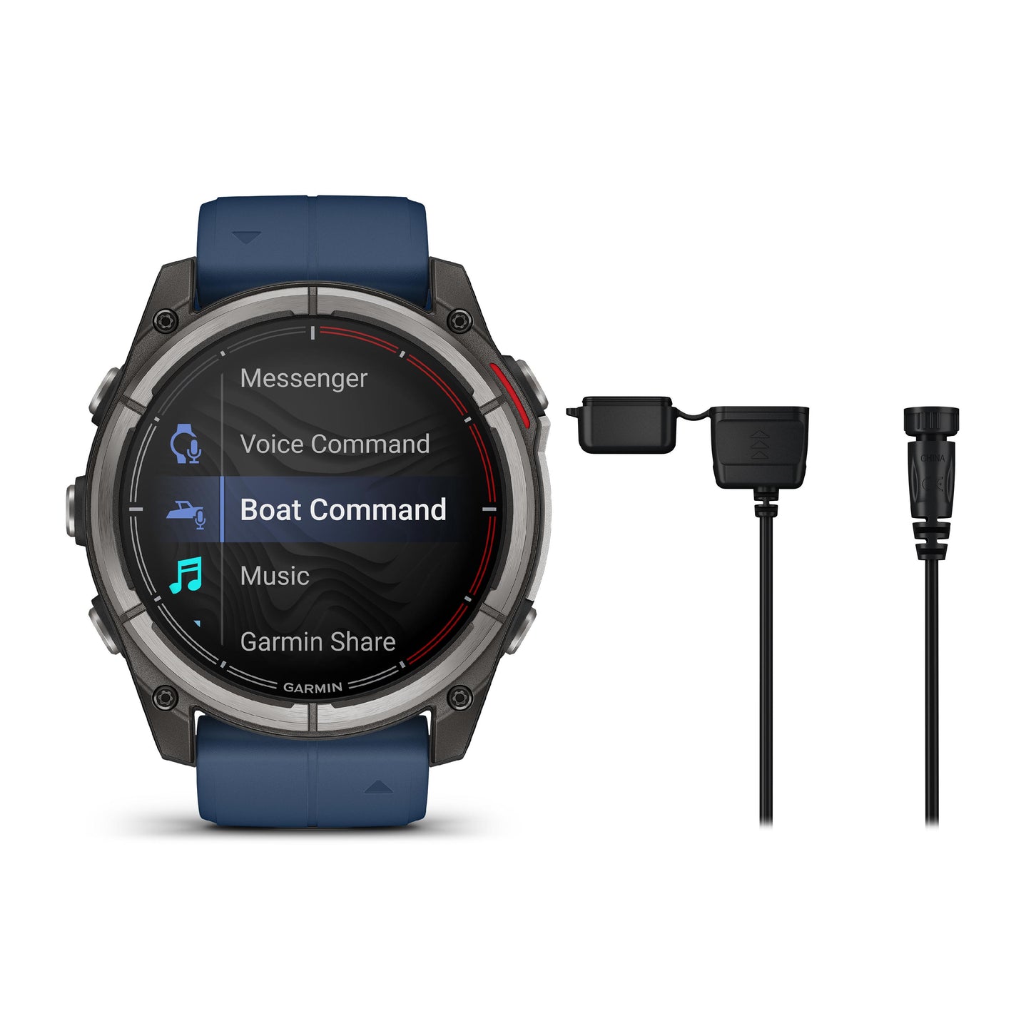 Garmin Quatix 8 51mm AMOLED Sapphire Titanium Blue Silicone Band