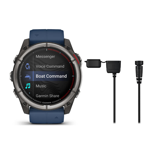 Garmin Quatix 8 51mm AMOLED Sapphire Titanium Blue Silicone Band