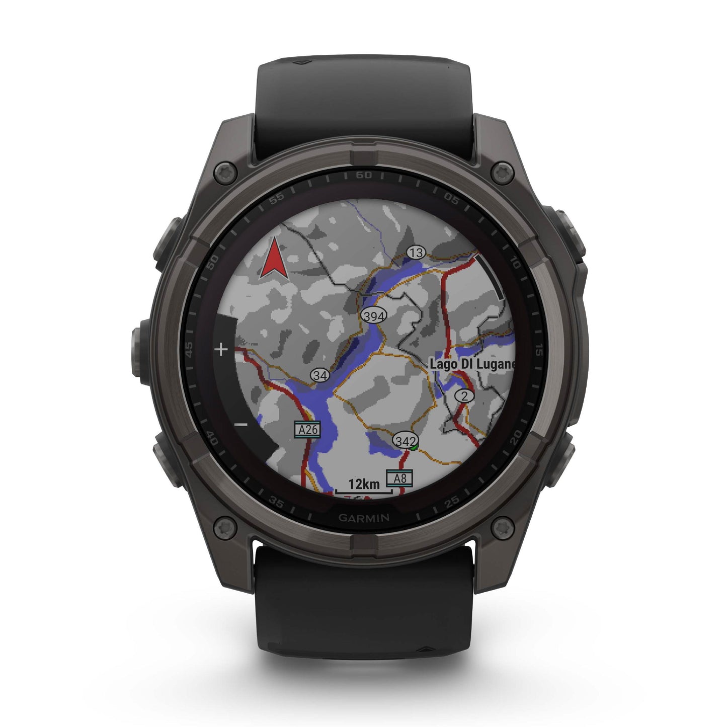Garmin Fenix 8 47mm Solar Sapphire Carbon Grey DLC Titanium Black Silicone Band
