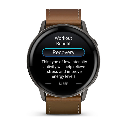 Garmin Venu 4 45mm Slate with Black Silicone Band and Brown Leather Band