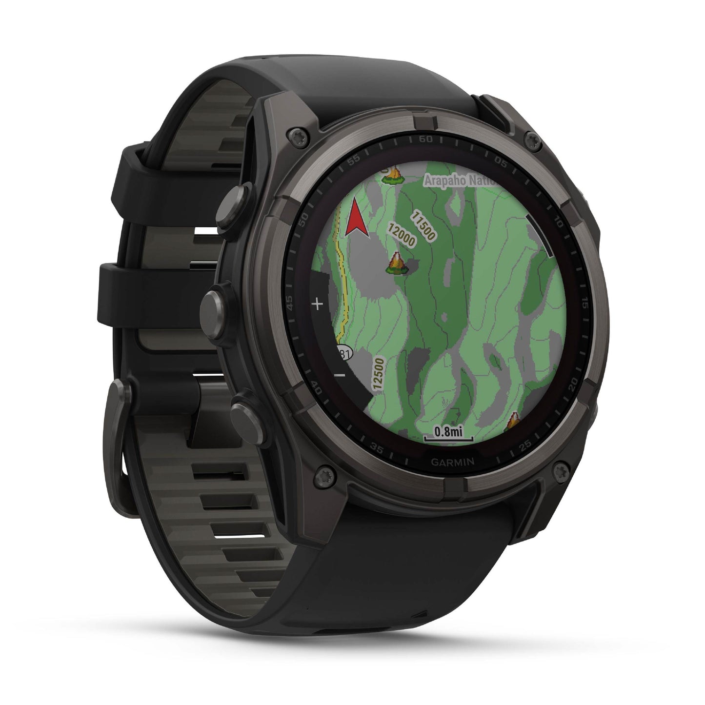 Garmin Fenix 8 47mm Solar Sapphire Carbon Grey DLC Titanium Black Silicone Band