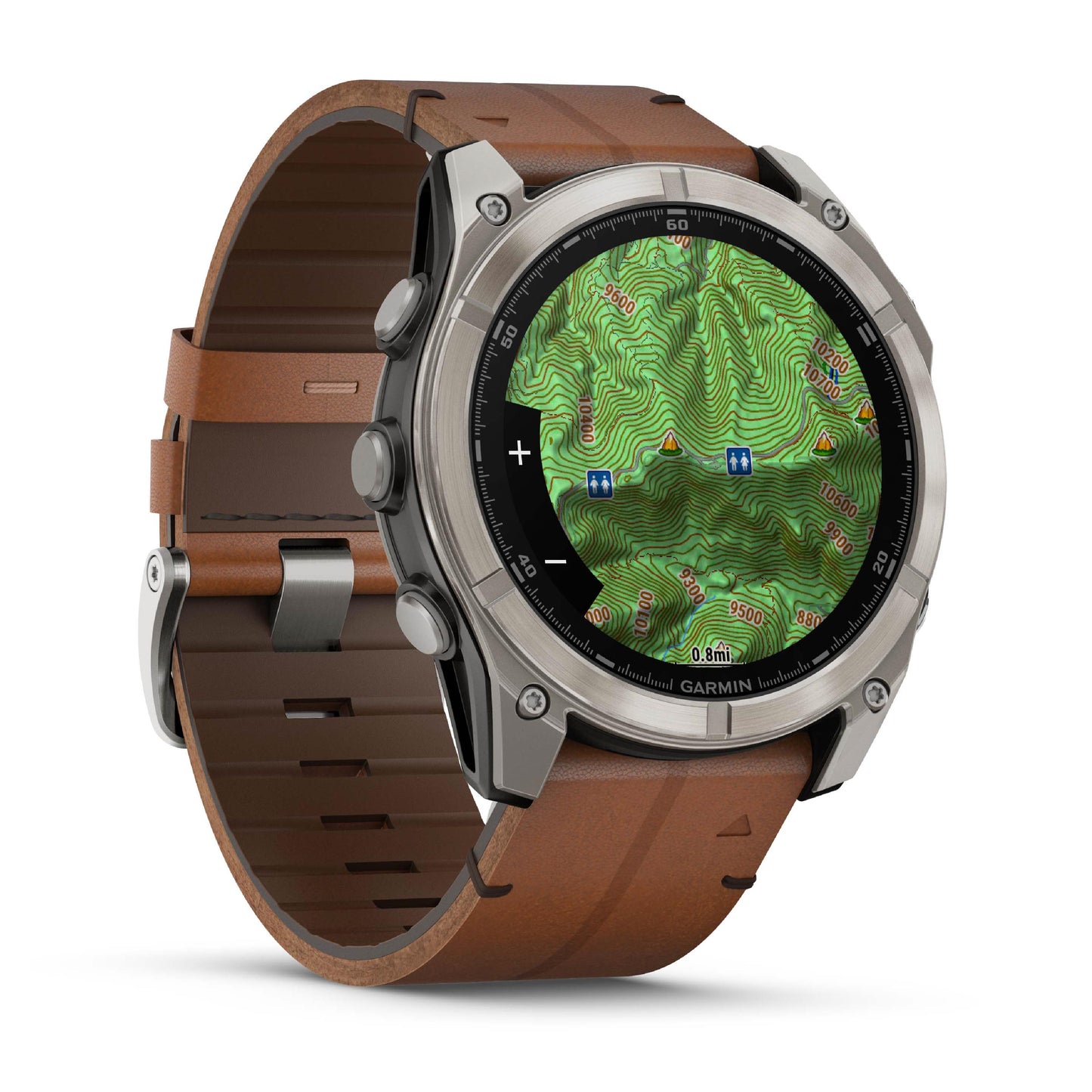 Garmin Fenix 8 51mm AMOLED Sapphire Titanium Chestnut Leather Band