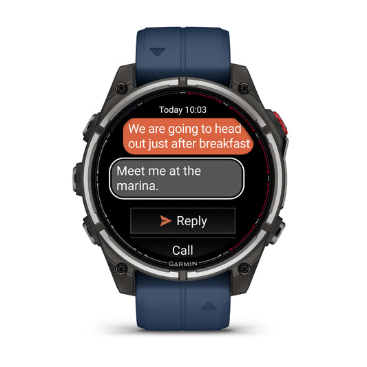Garmin Quatix 8 Pro 47mm AMOLED Sapphire Titanium Blue Silicone Band