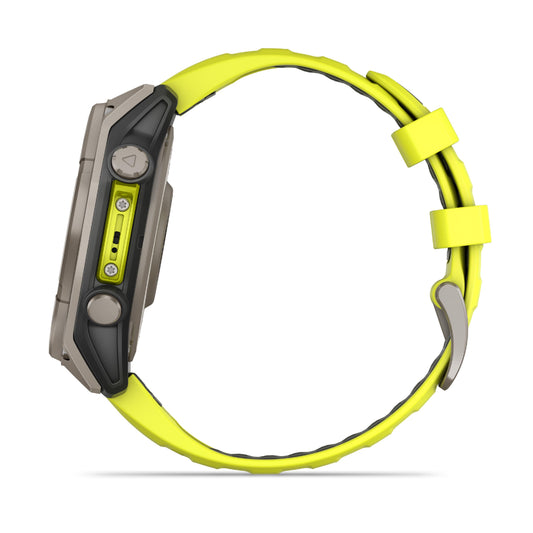 Garmin Fenix 8 47mm Solar Sapphire Titanium Amp Yellow Silicone Band