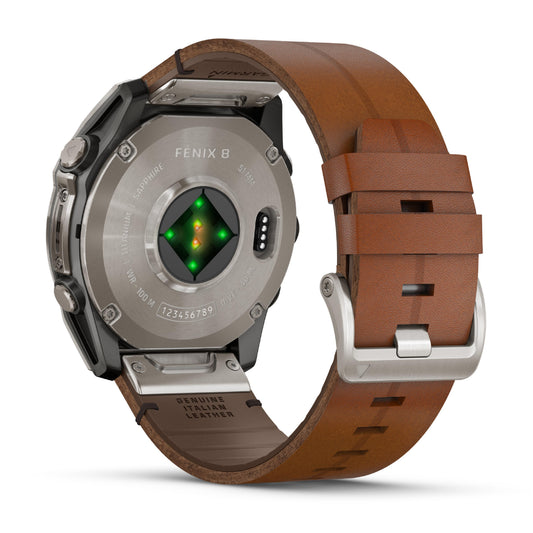 Garmin Fenix 8 51mm AMOLED Sapphire Titanium Chestnut Leather Band