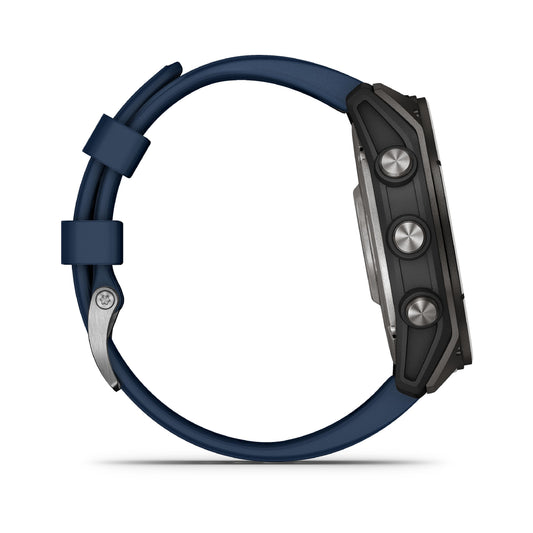 Garmin Quatix 8 51mm AMOLED Sapphire Titanium Blue Silicone Band