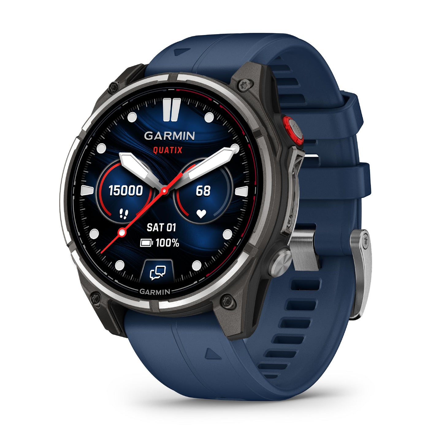 Garmin Quatix 8 Pro 47mm AMOLED Sapphire Titanium Blue Silicone Band
