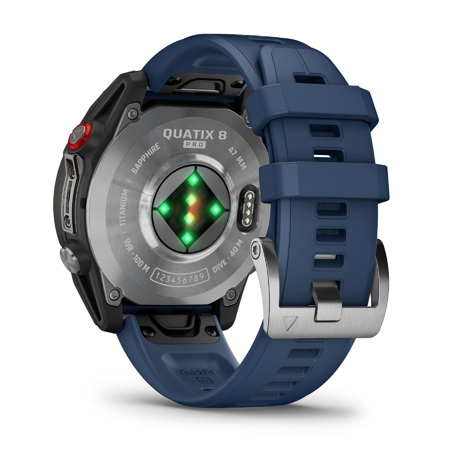 Garmin Quatix 8 Pro 47mm AMOLED Sapphire Titanium Blue Silicone Band