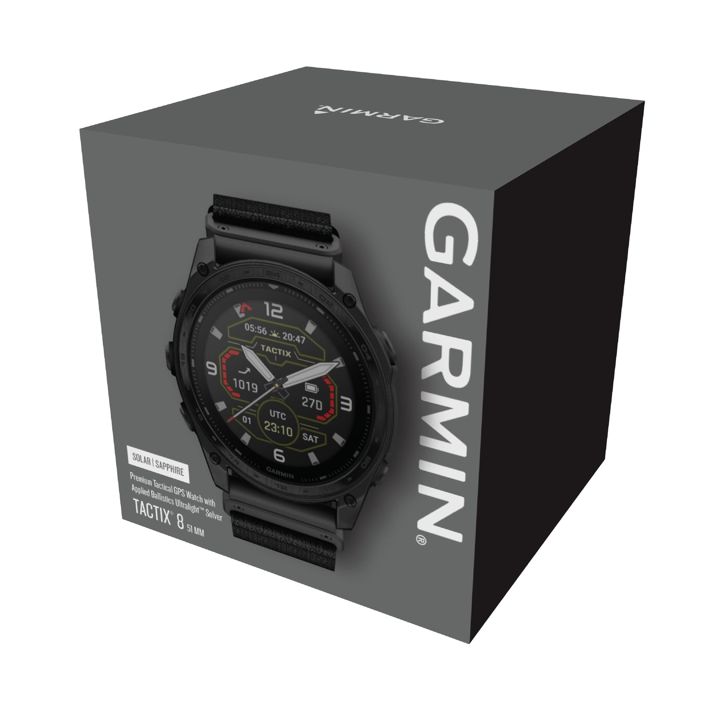 Garmin Tactix 8 51mm Solar Sapphire Titanium Tactical Black Nylon Band