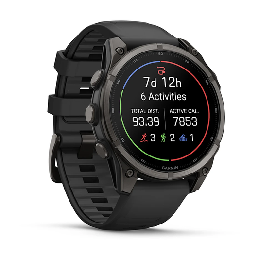 Garmin Fenix 9 47mm AMOLED Carbon Grey DLC Titanium with Black Silicone Band