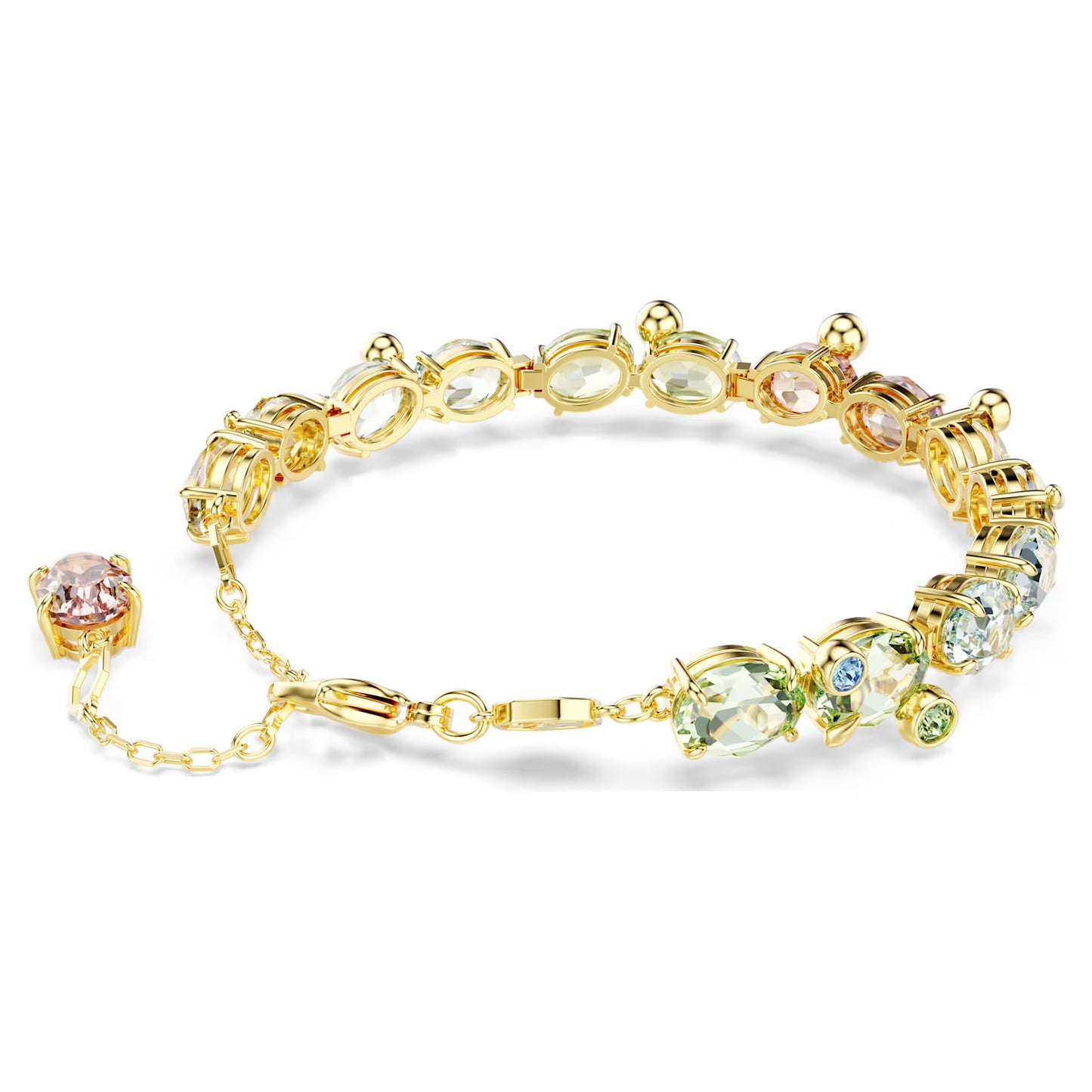 Gema Tennis bracelet, Mixed cuts, Multi, Gold