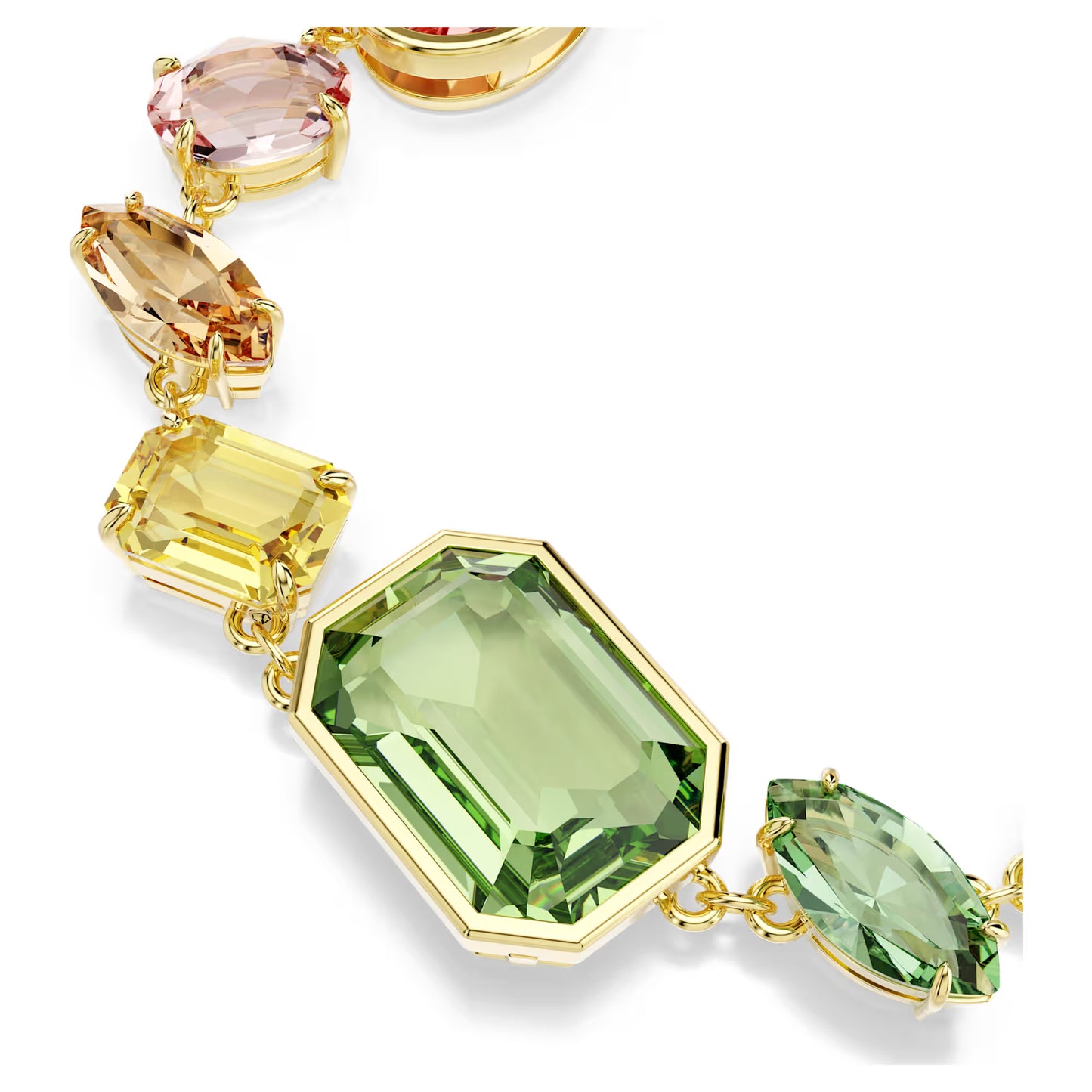 Gema bracelet, Mixed cuts, Multicoloured, Gold-tone plated