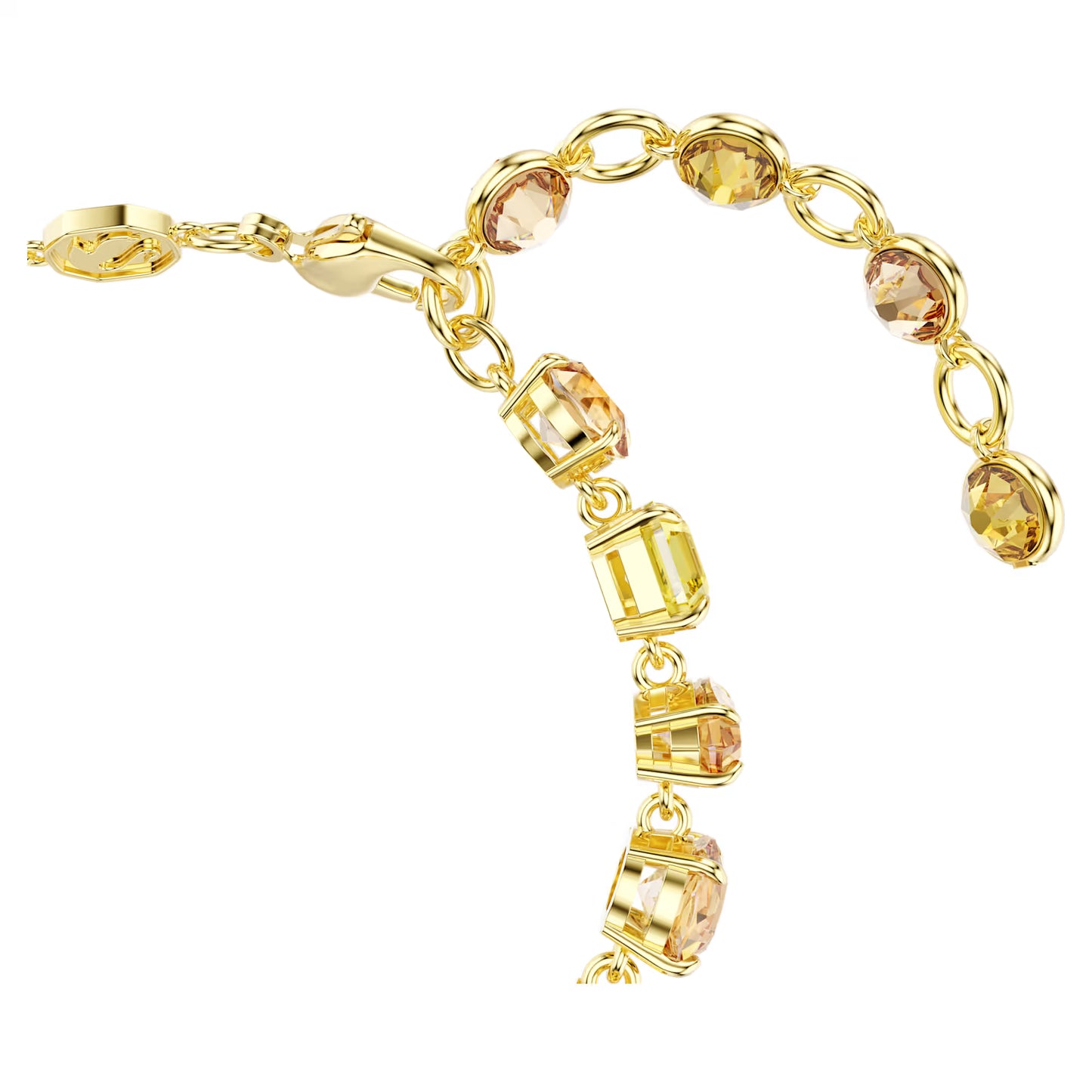 Gema bracelet, Mixed cuts, Yellow, Gold-tone plated