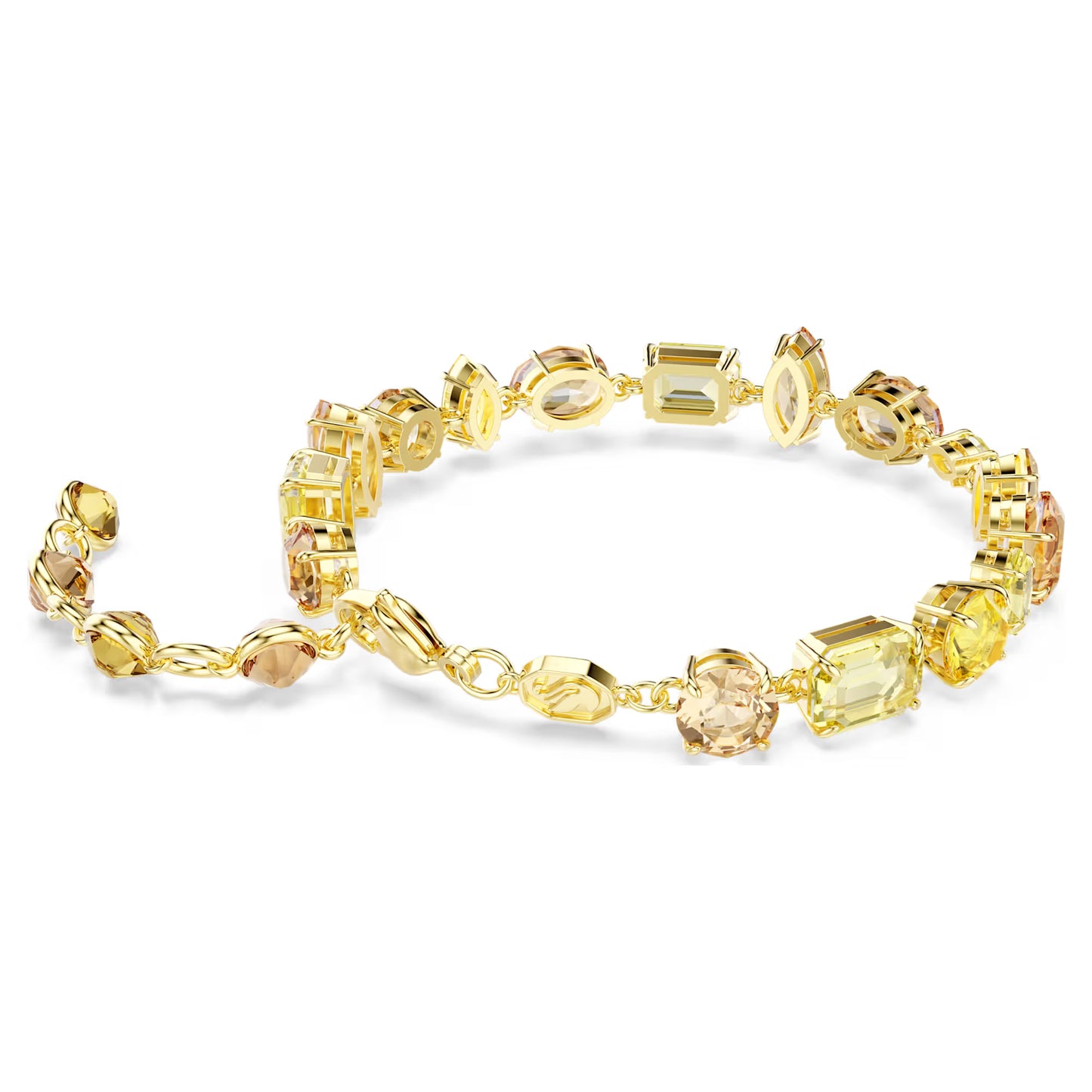 Gema bracelet, Mixed cuts, Yellow, Gold-tone plated