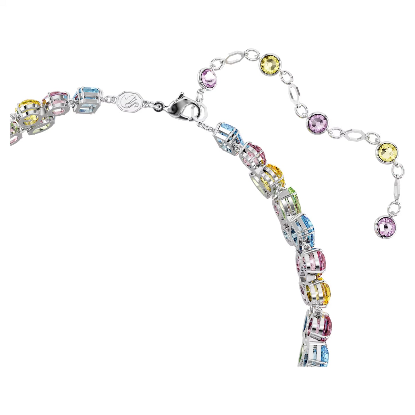 Gema choker, Mixed cuts, Multicoloured, Rhodium