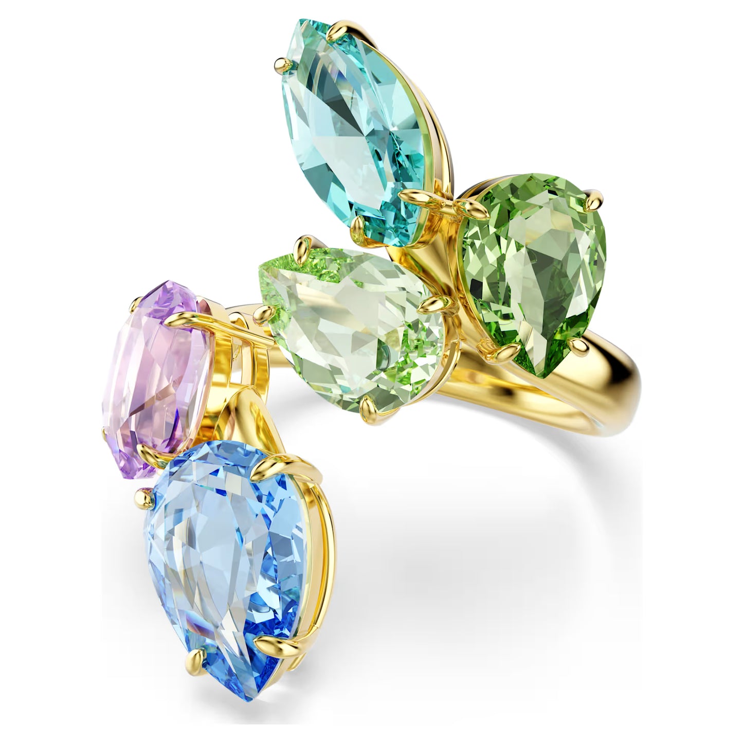 Gema cocktail ring, Mixed cuts, Multicoloured, Gold-tone plated