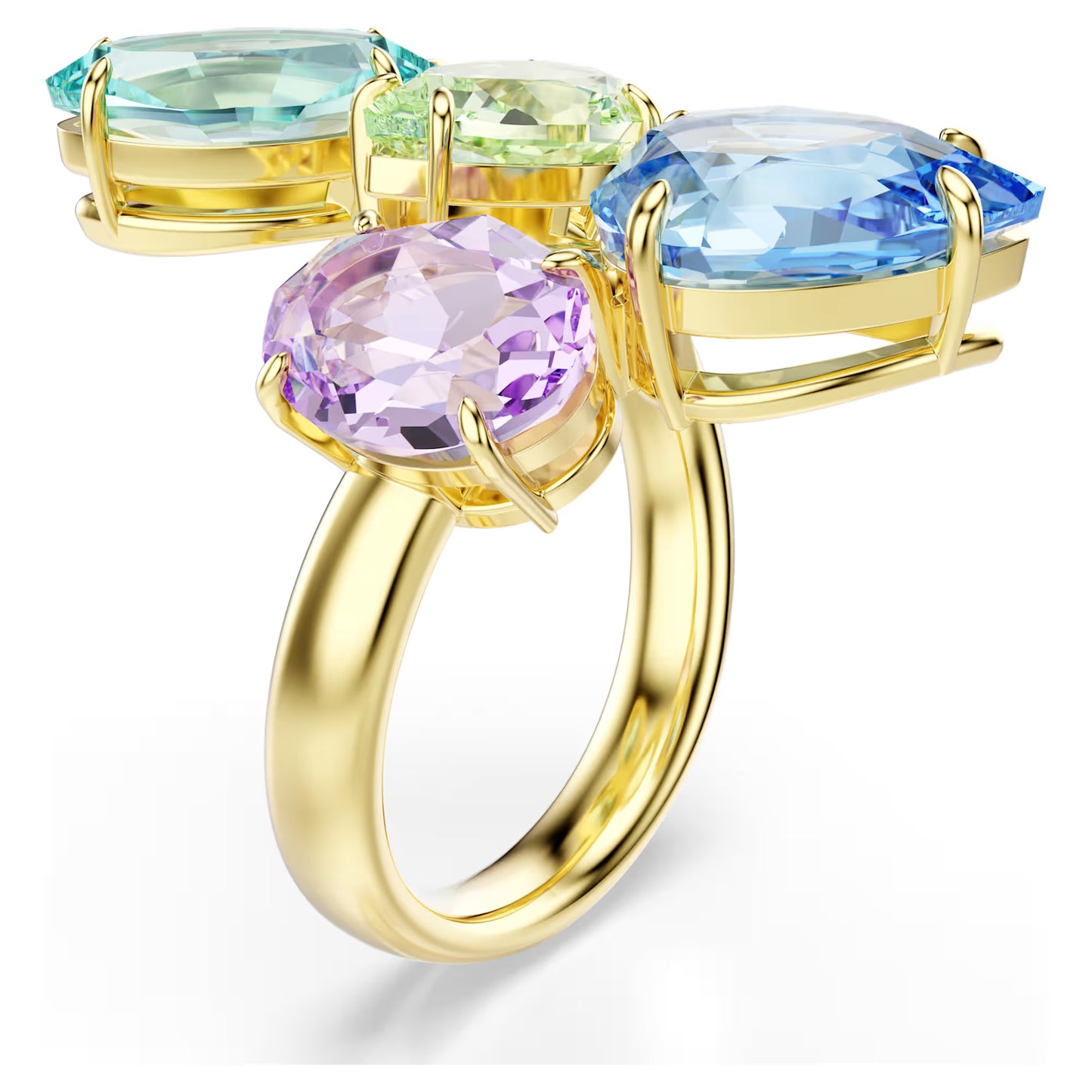 Gema cocktail ring, Mixed cuts, Multicoloured, Gold-tone plated