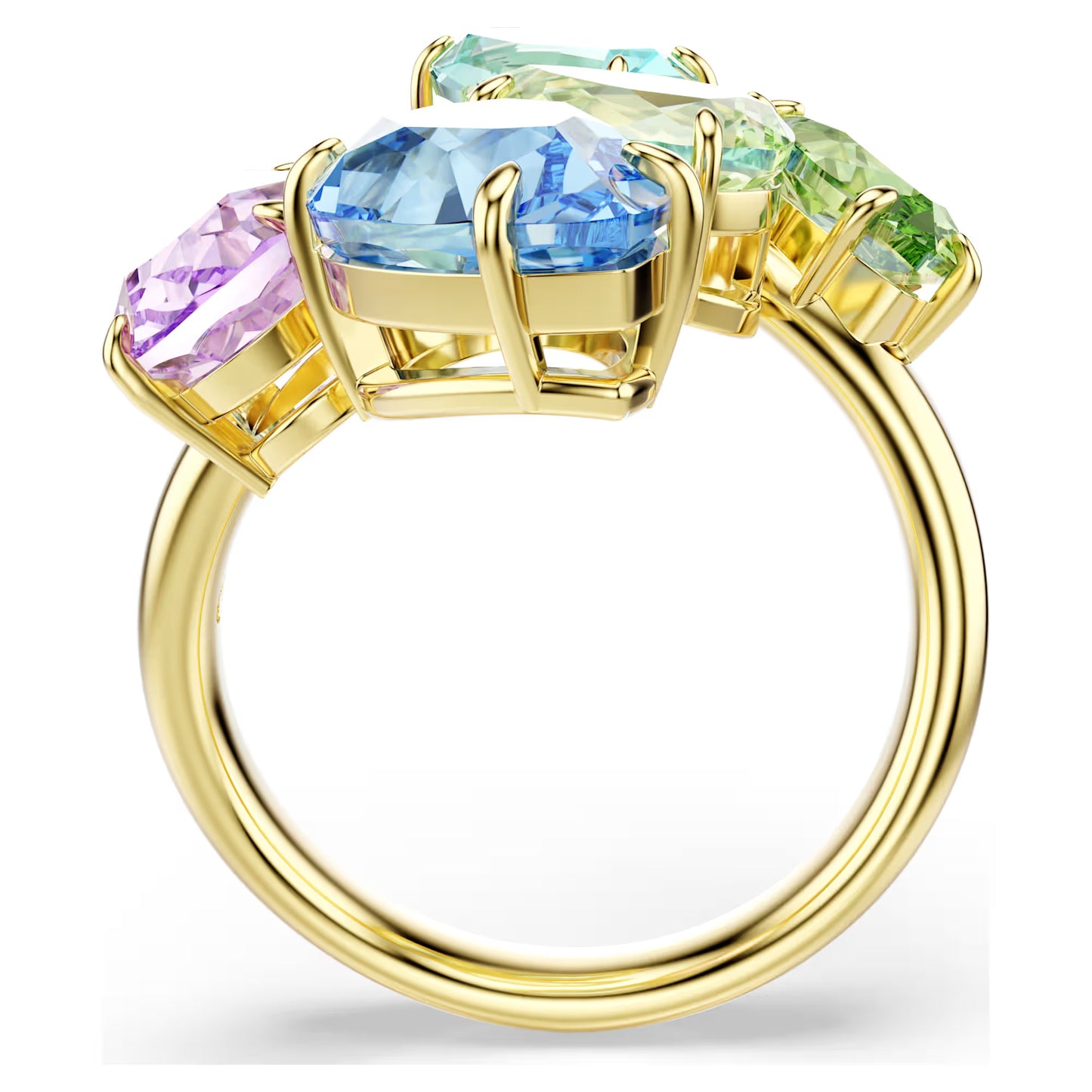 Gema cocktail ring, Mixed cuts, Multicoloured, Gold-tone plated