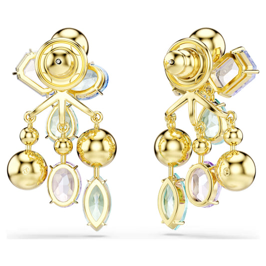 Gema earring jackets, Mixed cuts, Multicoloured, Gold-tone plated